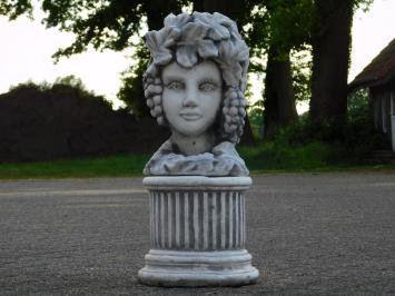Flowerpot Woman on Pedestal - 58 cm - Stone