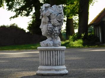 Flowerpot Woman on Pedestal - 58 cm - Stone