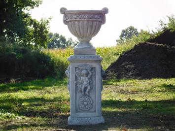 Flower Pot on Pedestal with Angels - 108 cm - Stone