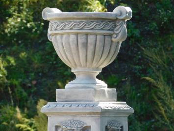 Flower Pot on Pedestal with Angels - 108 cm - Stone