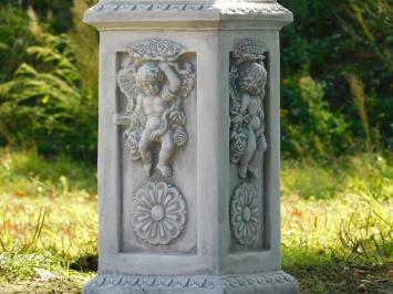 Flower Pot on Pedestal with Angels - 108 cm - Stone