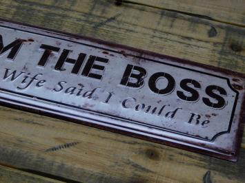 Schild „I'm The Boss“ – 36 x 13 cm – Metall