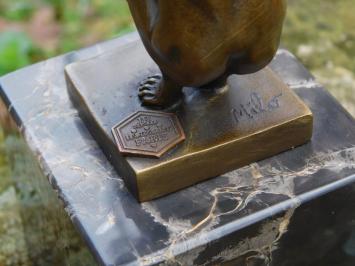 Bronze statue - Olympian Man - with marble base