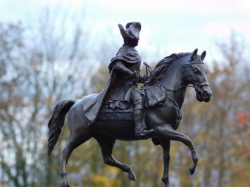Bronze statue of Frederick the Great on Horseback - on Marble Base