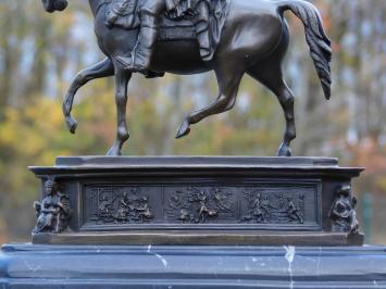 Bronze statue of Frederick the Great on Horseback - on Marble Base