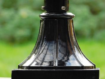 Klassieke Buitenlamp - 59 cm - Zwart - Vierkante Lampvoet en Kap met Messing Houder