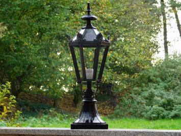 Classic Outdoor Lamp - 70 cm - Black - Shade with Crowns on a Square Base - Aluminum