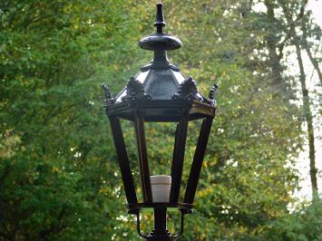 Classic Outdoor Lamp - 70 cm - Black - Shade with Crowns on a Square Base - Aluminum