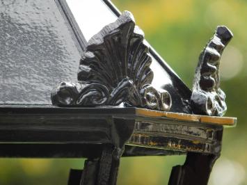 Classic Outdoor Lamp - 70 cm - Black - Shade with Crowns on a Square Base - Aluminum