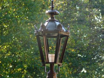 Klassieke Staande Buitenlamp Zwart - 93 cm - Sokkelpaal met Kronen Kap - Alu