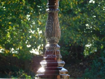 Klassieke Staande Buitenlamp Zwart - 93 cm - Sokkelpaal met Kronen Kap - Alu
