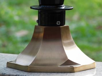 Klassische Außenleuchte, schwarz mit Messingfuß – 51 cm – sechseckiger Fuß