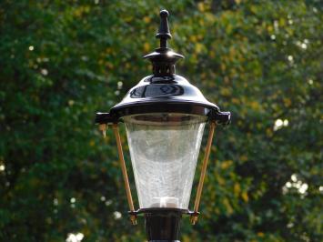 Classic Outdoor Lamp - 82 cm - Black - Ornate Pedestal Post with Brass Accent - Aluminum