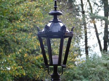Klassieke Buitenlamp Zwart - 63 cm - Kap met Kronen op Zeskantige Voet - Alu