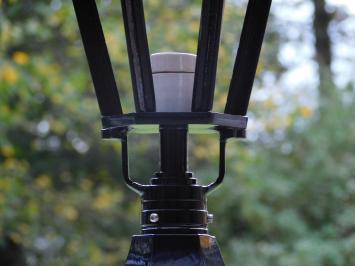 Klassieke Buitenlamp Zwart - 63 cm - Kap met Kronen op Zeskantige Voet - Alu