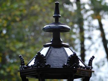 Klassieke Buitenlamp Zwart - 63 cm - Kap met Kronen op Zeskantige Voet - Alu