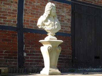 Vintage Bust of Louis XIV on Pedestal - 170 cm - Stone