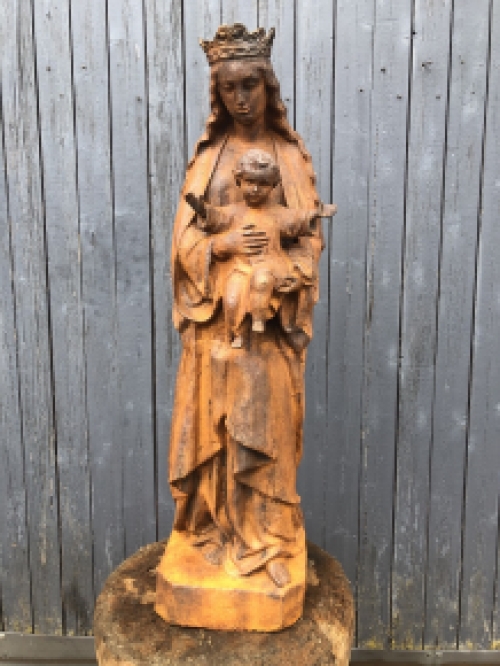 Mother Mary / Mother Mary with Jesus, large cast iron statue, BEAUTIFUL.