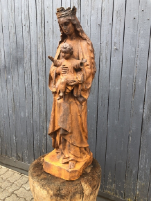 Mother Mary / Mother Mary with Jesus, large cast iron statue, BEAUTIFUL.