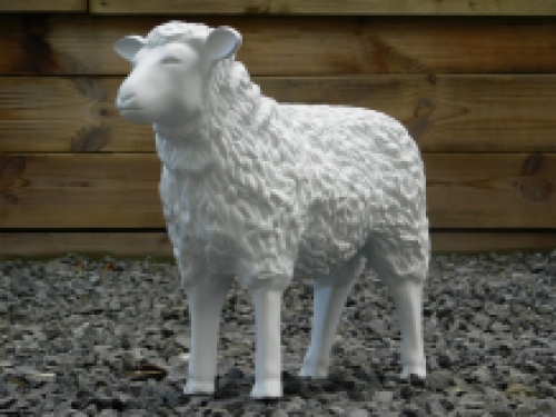 Decoratief Lammetje - wit - polystone