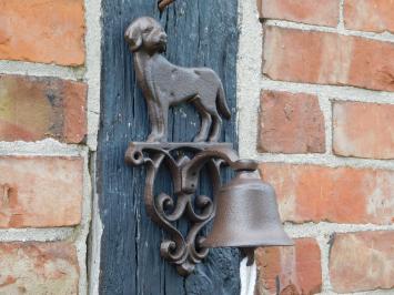 Doorbell with Dog - Cast Iron - Brown