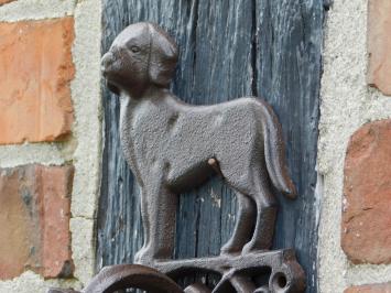Doorbell with Dog - Cast Iron - Brown