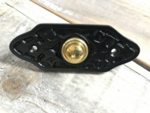 Antique doorbell, Retro bell, metal black, brass push button