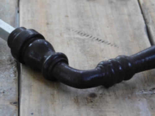 1 Door handle, peasant door handle for antique doors, colour brown with mandrel.