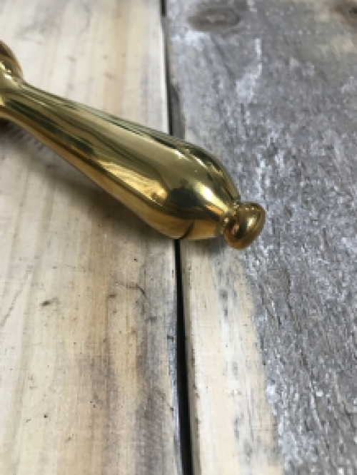 1-door handle in polished brass including mandrel 8 x 8 mm