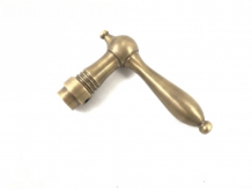 1 Door latch / door handle, made of patinated brass, including mandrel