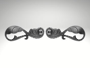 Door handle Vienna - Left + Right - Cast iron Galvanised