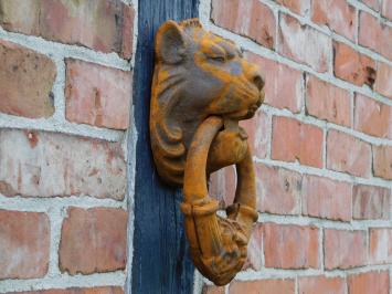 Large Lion's Head as Door Knocker - Cast iron rust-brown