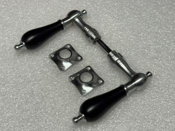 Deurset chrome mat - klinken en rozetten - compleet