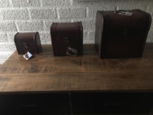 Decorative Cases - Set of 3 - Wood