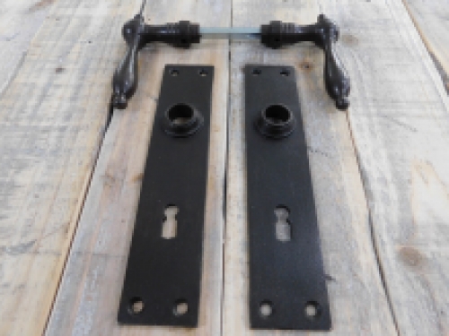 Set of door hardware - for internal doors - antique iron - dark brown