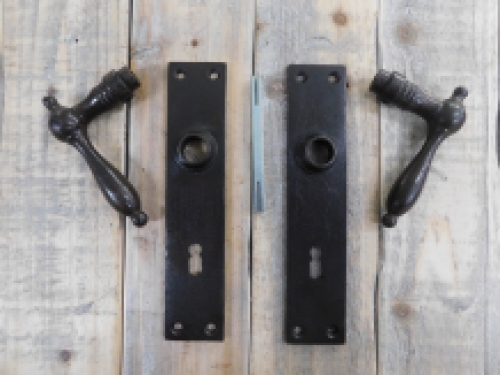 Set of door hardware - for internal doors - antique iron - dark brown