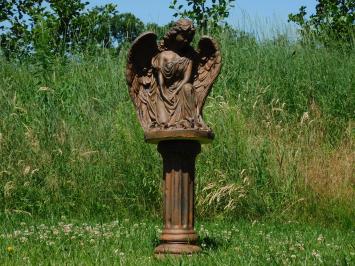 Angel on a Pedestal – 95 cm – Oxidised Stone 
