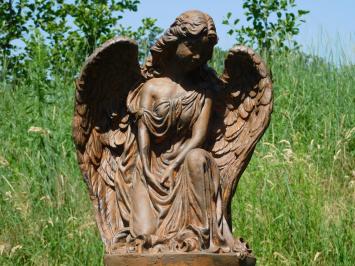 Angel on a Pedestal – 95 cm – Oxidised Stone 
