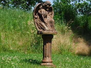 Angel on a Pedestal – 95 cm – Oxidised Stone 