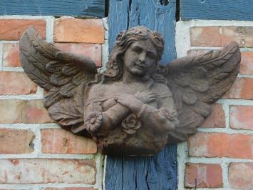Angel Sculpture - 52 x 30 cm - Cast Iron (Rust Finish)