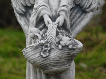 Statue Engel mit Korb - 62 cm - Stein