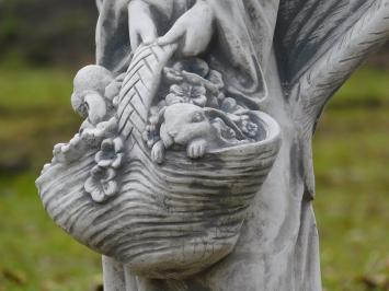 Statue Engel mit Korb - 62 cm - Stein