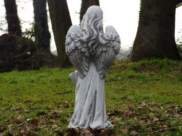 Statue Engel mit Korb - 62 cm - Stein