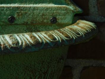 Großer Wandbrunnen - 75 cm - Gusseisen - Grün mit Braun