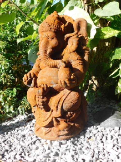 Beeld Ganesha 1 oxid, een hindoestaanse god, vol oxid stenen beeld!