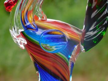 Glasfigur „Hahn“ – 28,5 x 20 cm – Handgefertigtes Kunstwerk