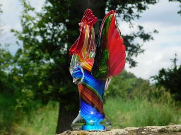 Glasfigur „Hahn“ – 28,5 x 20 cm – Handgefertigtes Kunstwerk