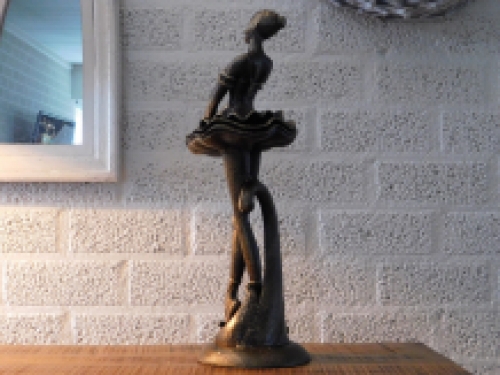 Statue of a ballerina, cast iron, bronze look, home decoration