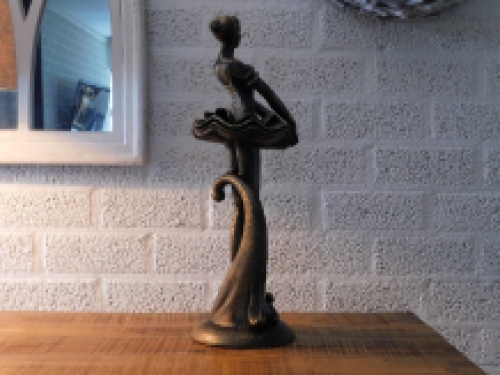 Statue of a ballerina, cast iron, bronze look, home decoration