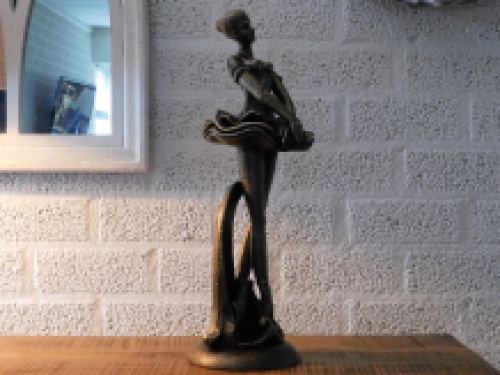 Statue of a ballerina, cast iron, bronze look, home decoration